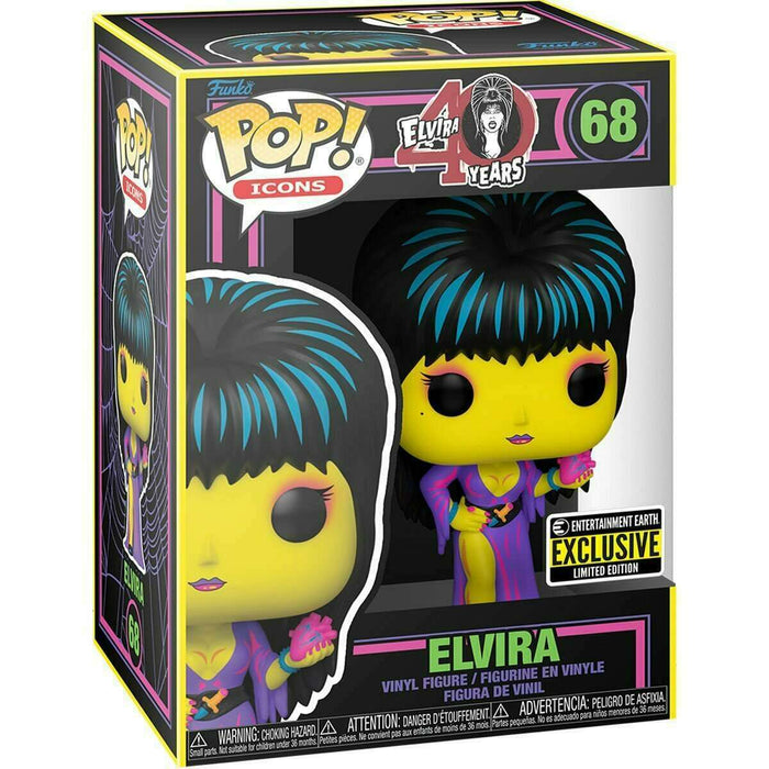 Funko Pop Elvira Blacklight Entertainment Earth Exclusive (68)