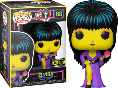 Funko Pop Elvira Blacklight Entertainment Earth Exclusive (68)