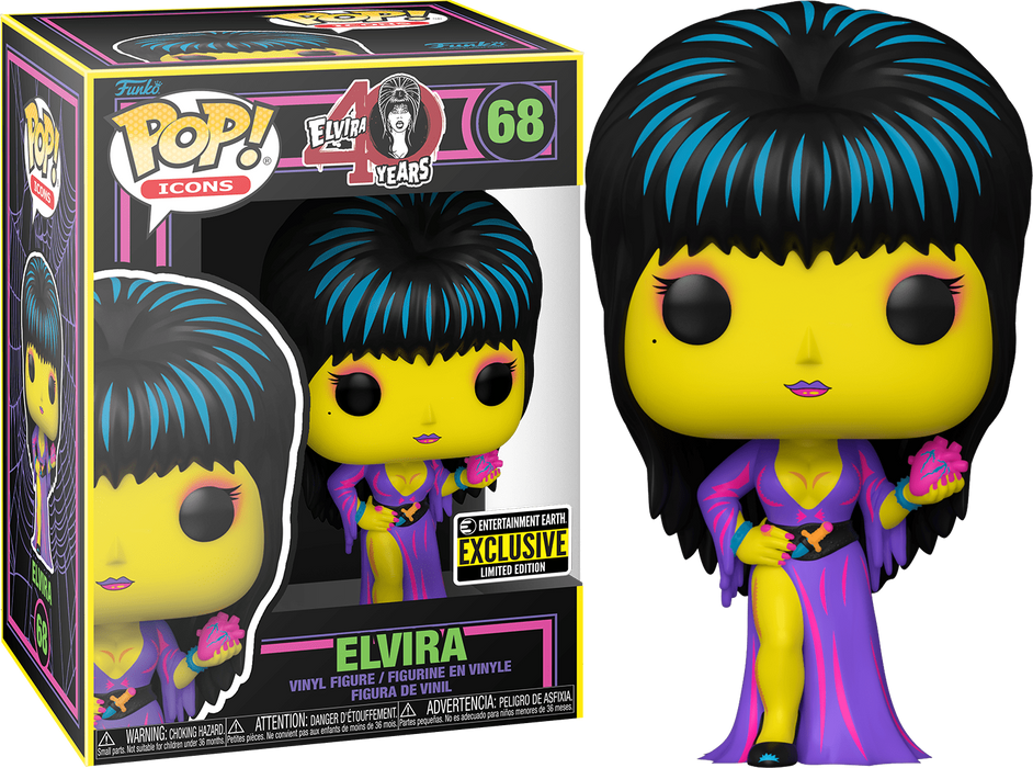 Funko Pop Elvira Blacklight Entertainment Earth Exclusive (68)