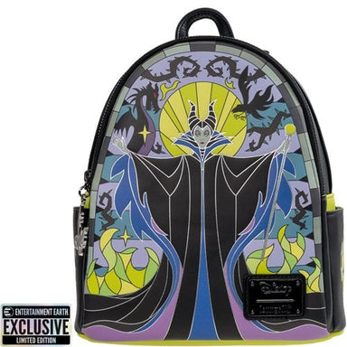 Loungefly Sleeping Beauty Maleficent Stained Glass Mini-Backpack - Entertainment Earth Exclusive