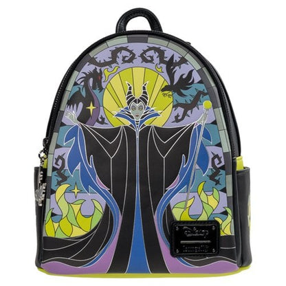 Loungefly Sleeping Beauty Maleficent Stained Glass Mini-Backpack - Entertainment Earth Exclusive