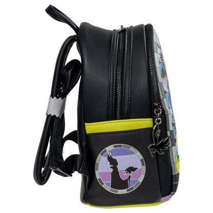 Loungefly Sleeping Beauty Maleficent Stained Glass Mini-Backpack - Entertainment Earth Exclusive
