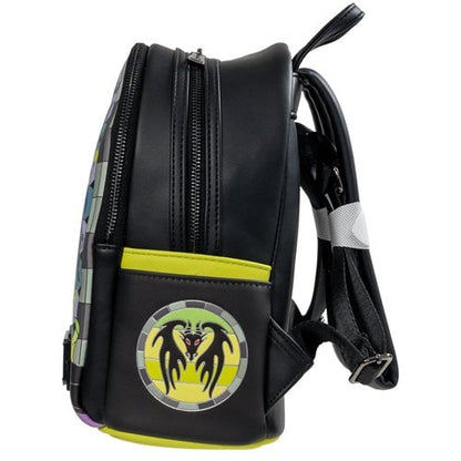 Loungefly Sleeping Beauty Maleficent Stained Glass Mini-Backpack - Entertainment Earth Exclusive