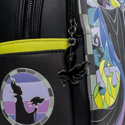 Loungefly Sleeping Beauty Maleficent Stained Glass Mini-Backpack - Entertainment Earth Exclusive