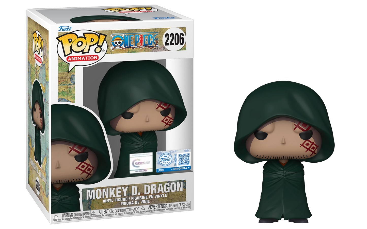 Funko Pop One Piece: Bundle Monkey D. Dragon  w/ Chase- Chrono Toys Exclusive Sticker PR (2206)