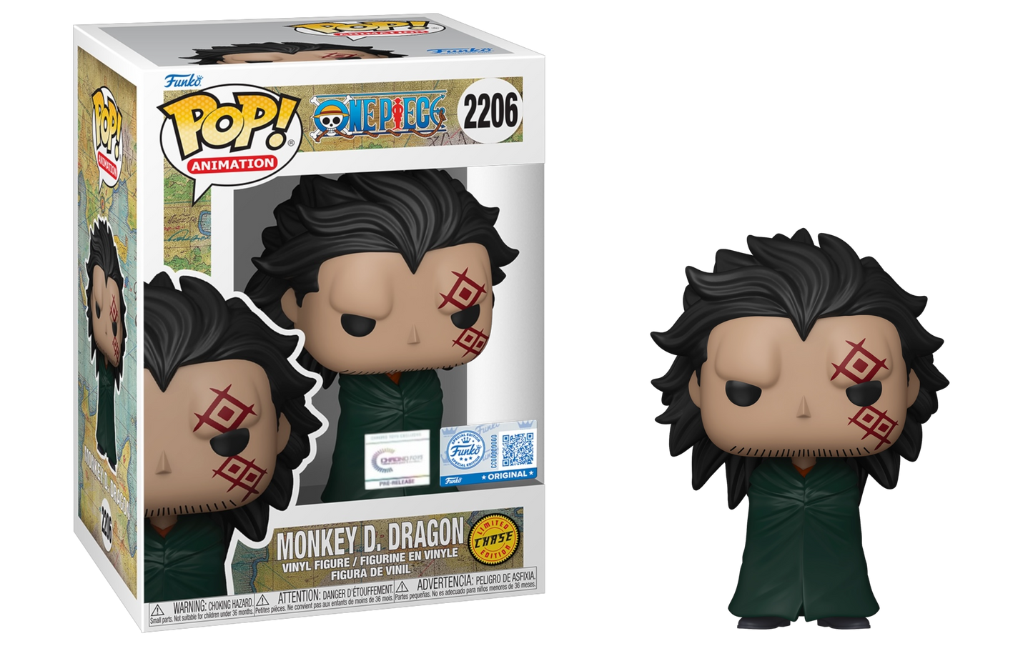 Funko Pop One Piece: Bundle Monkey D. Dragon  w/ Chase- Chrono Toys Exclusive Sticker PR (2206)