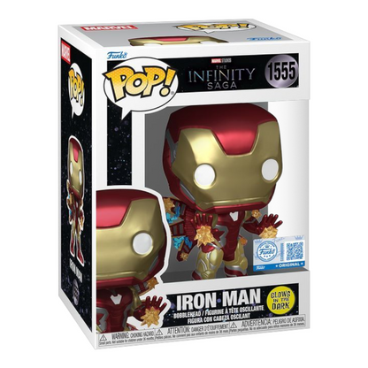 Funko Pop Plus Avengers Infinity Saga: Iron Man Glows in the dark -  Exclusive (1555)