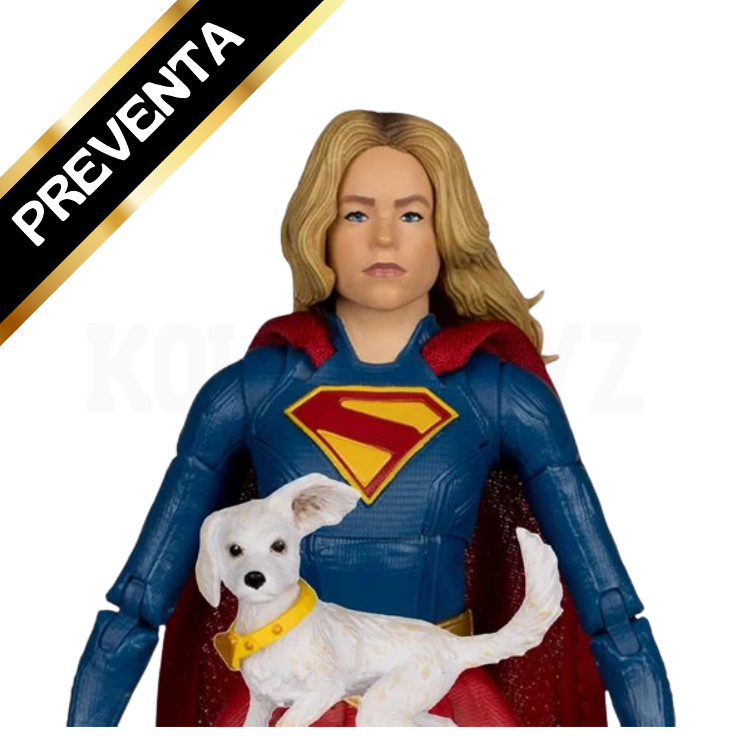 PREVENTA McFarlane DC Multiverse Deluxe Theatrical Edition Wave 4 Supergirl Movie Supergirl and Baby Krypto 7-Inch Scale Action Figure