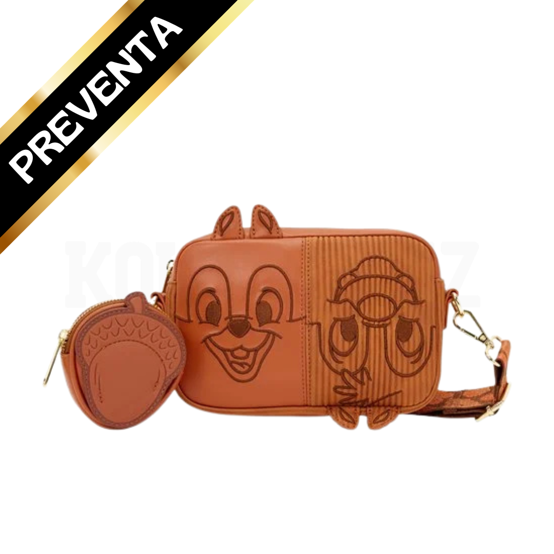 PREVENTA Loungefly Chip 'n' Dale Corduroy Sling Crossbody Bag with Coin Bag