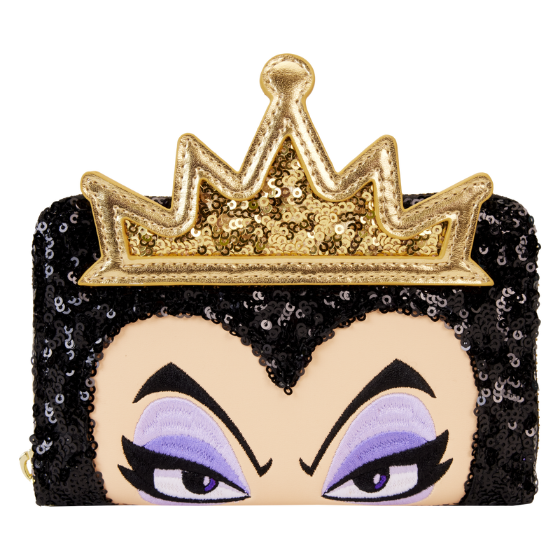 Loungefly Snow White Evil Queen Exclusive Sequin Cosplay Zip Around Wallet