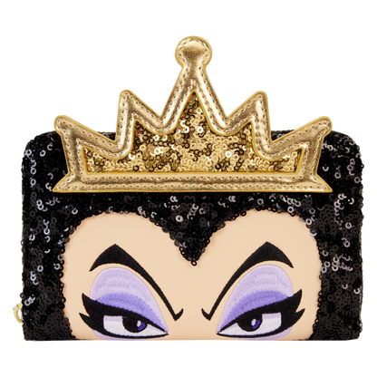 Loungefly Snow White Evil Queen Exclusive Sequin Cosplay Zip Around Wallet