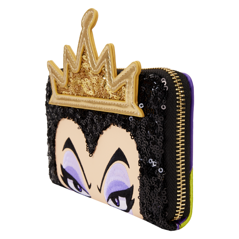 Loungefly Snow White Evil Queen Exclusive Sequin Cosplay Zip Around Wallet