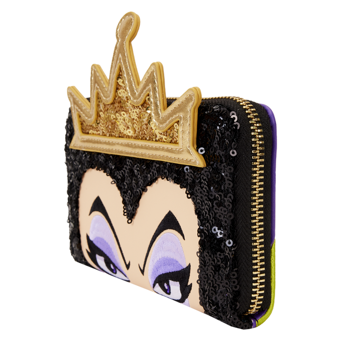 Loungefly Snow White Evil Queen Exclusive Sequin Cosplay Zip Around Wallet