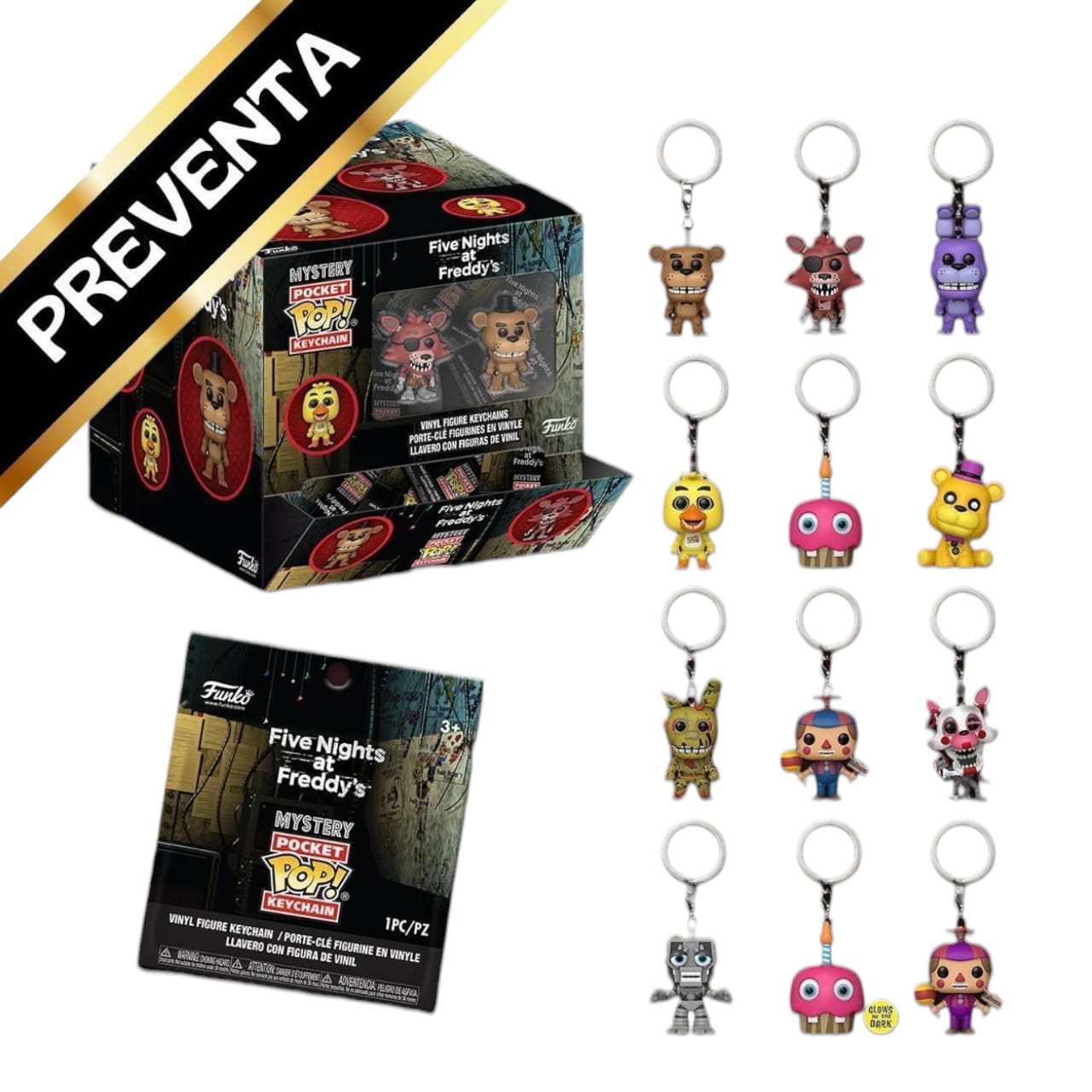 PREVENTA Funko Pop  Mystery Keychain Five Nights At Freddy's: Llavero Individual Sorpresa