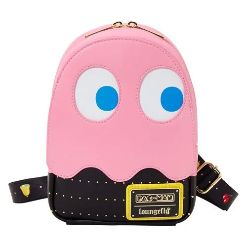 Loungefly Pac-Man Pinky Ghost Glow-in-the-Dark Sling Crossbody Bag