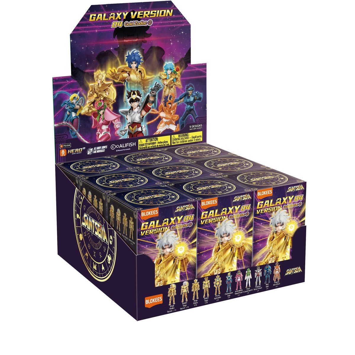 PREVENTA Blokees Galaxy Version Saint Seiya: 04 Gold Zodiac - Caja Completa (9 Piezas)