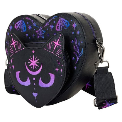 Loungefly Neon Cat Figural Heart Crossbody Bag