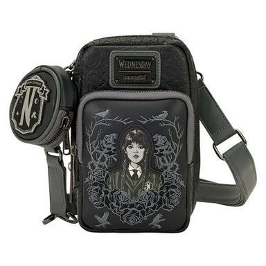 Loungefly Wednesday Cell Phone Crossbody Bag with Coin Bag