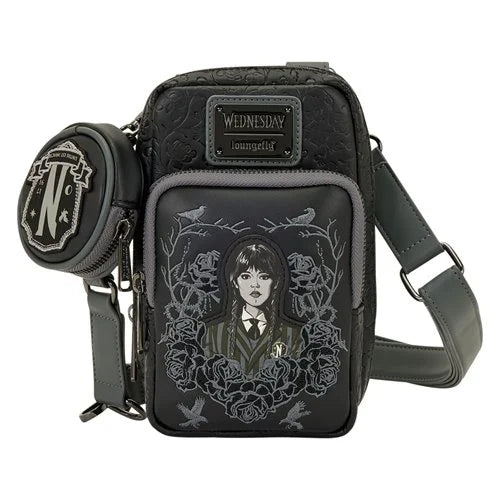 Loungefly Wednesday Cell Phone Crossbody Bag with Coin Bag