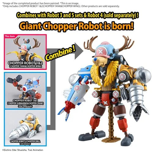 Bandai Hobby Gunpla One Piece: Chopper Tank Robot 1 and Chopper Wing Robot 2 Model Kit