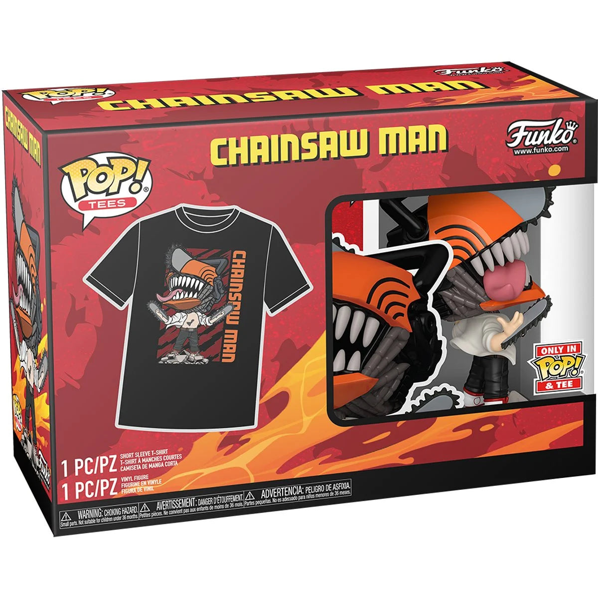Funko Pop Tees Chainsaw Man: Chainsaw Man (1804) + T-Shirt