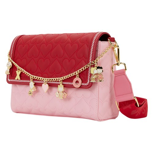 Loungefly Peanuts Snoopy Valentine's Day Charm Crossbody Bag