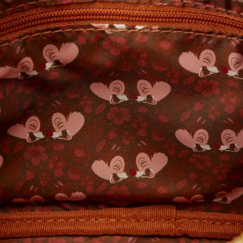PREVENTA Loungefly Chip 'n' Dale Corduroy Sling Crossbody Bag with Coin Bag