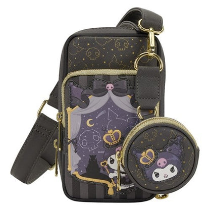 Loungefly Sanrio Kuromi 20th Anniversary Cell Phone Crossbody Bag with Coin Bag