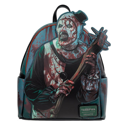 Loungefly Terrifier Art the Clown Blood Splatter Glow-in-the-Dark Mini-Backpack - Entertainment Earth Exclusive