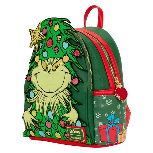 Loungefly Dr. Seuss Grinch Holiday Tree Light-Up Mini-Backpack