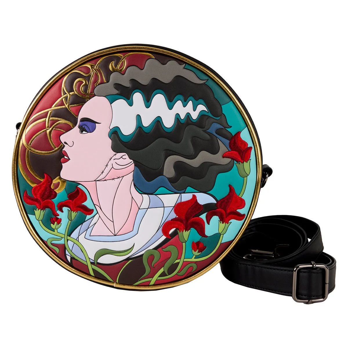 Loungefly Universal Monsters Bride of Frankenstein Stained Glass Crossbody Purse