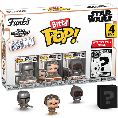 Funko Bitty Pop Star Wars The Mandalorian: The Mandalorian with Pistol 4-pack