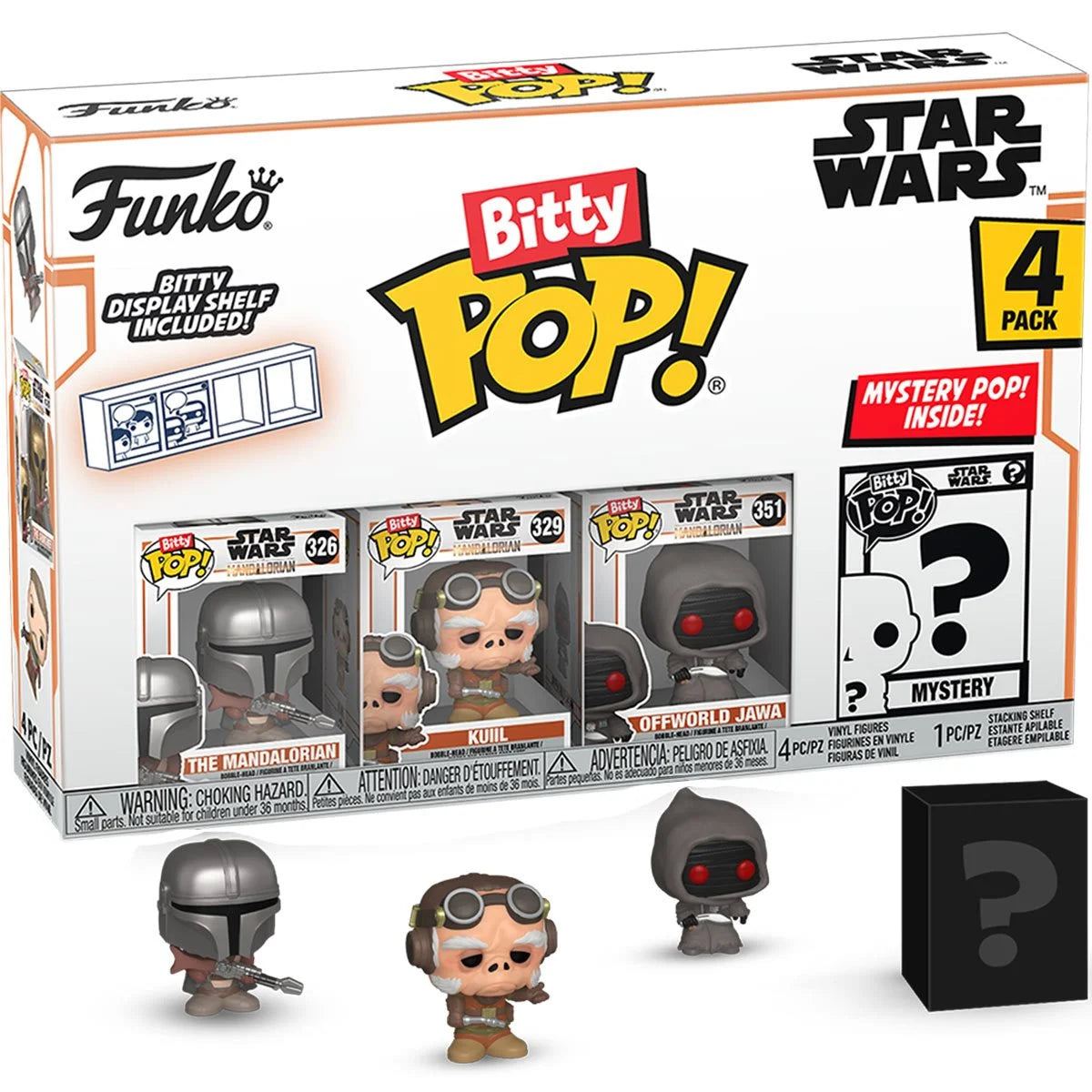 Funko Bitty Pop Star Wars The Mandalorian: The Mandalorian with Pistol 4-pack