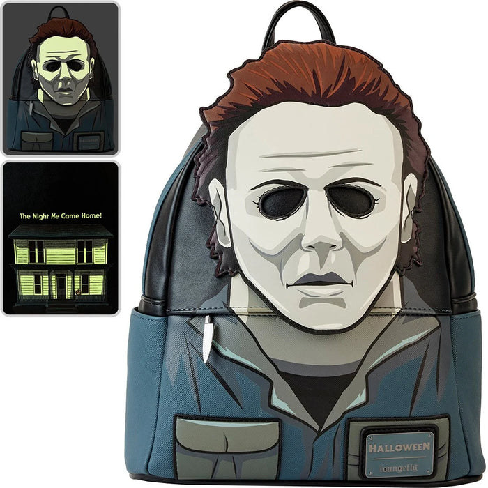 PREVENTA Loungefly Halloween Michael Myers Cosplay Glow-in-the-Dark Mini-Backpack