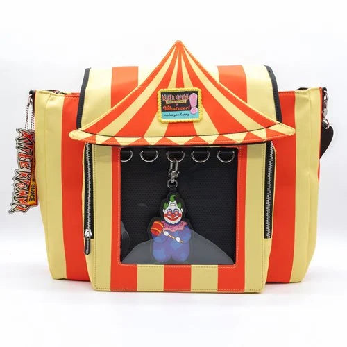 Whatever! Killer Klowns From Outer Space Padded Pin Trading Tent Crossbody Bag with Jumbo Charm