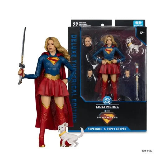 PREVENTA McFarlane DC Multiverse Deluxe Theatrical Edition Wave 4 Supergirl Movie Supergirl and Baby Krypto 7-Inch Scale Action Figure
