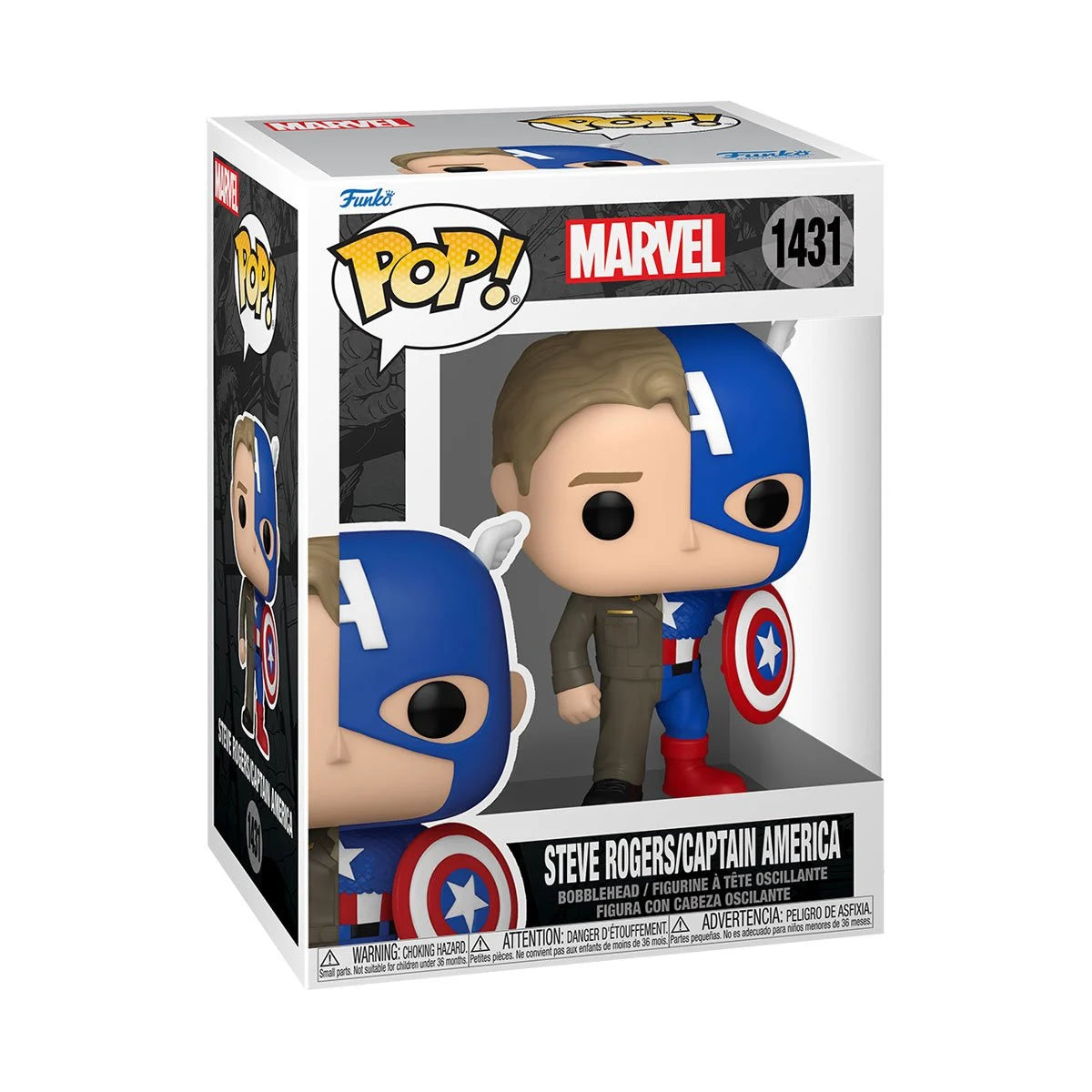 Funko Pop Marvel Comics Split: Steve Rogers/Captain America (1431)