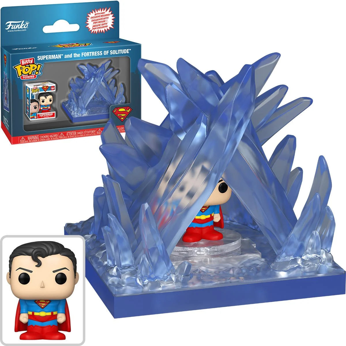 Funko Pop Bitty Town DC Comics: Super man and Fortress of Solitude