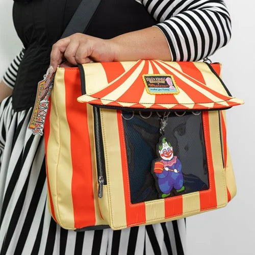Whatever! Killer Klowns From Outer Space Padded Pin Trading Tent Crossbody Bag with Jumbo Charm