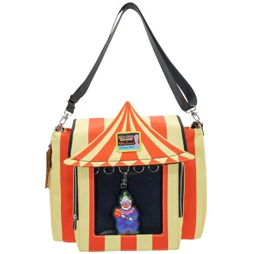 Whatever! Killer Klowns From Outer Space Padded Pin Trading Tent Crossbody Bag with Jumbo Charm