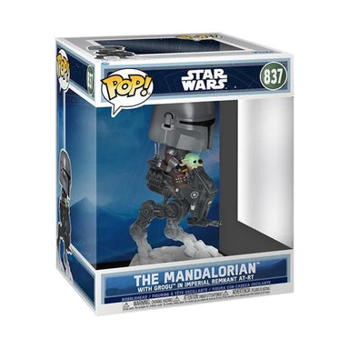Funko Pop Rides Deluxe Star Wars: The Mandalorian and Grogu: Mandalorian with Grogu in Imperial Remnant AT-RT (837)