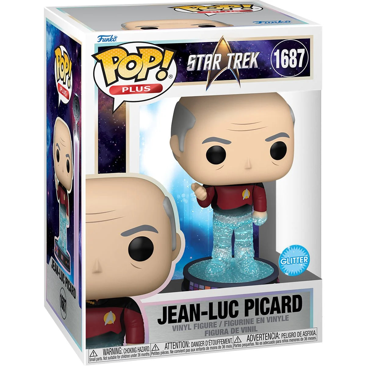 PREVENTA Funko Pop Plus Star Trek: Jean-Luc Picard in Transporter - Glitter (1687)