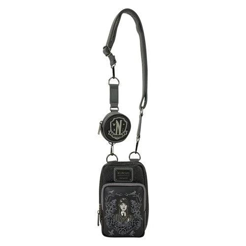 Loungefly Wednesday Cell Phone Crossbody Bag with Coin Bag