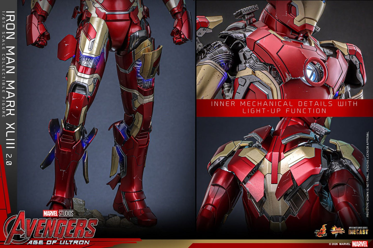 PREVENTA Hot Toys The Avengers: Age Of Ultron: Iron Man Mark XLIII 2.0 Escala 1:6