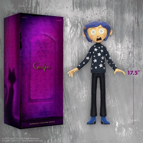 PREVENTA Super7 SuperSize Coraline Button Eyes Figure Glows in the dark